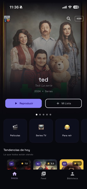 QueVeo home screen